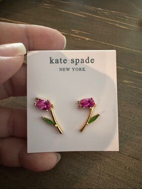 kate spade tulip Stem Stud Earrings